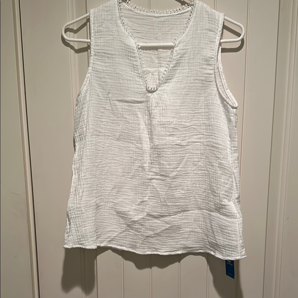 White Sleeveless Top Cupshe
